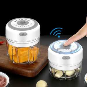 Mini Small Wireless Electric Garlic Masher Kitchen Portable Vegetable Cutters Garlic Masher Artifact PP Material Meat Grinder