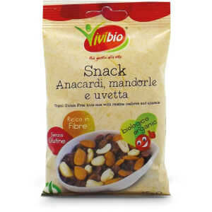 Snack anacardi, mandorle e uvetta