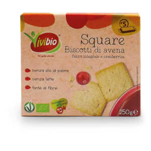 SQUARE BISCOTTI DI AVENA, FARRO INTEGRALE E CRANBE